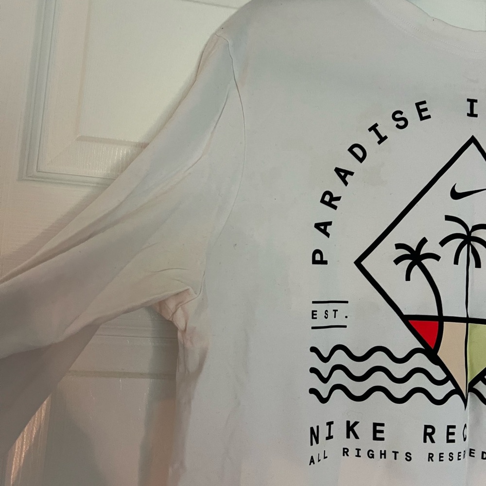 Nike White Long Sleeve Tee with Palm Logo - Picture 8 of 8
